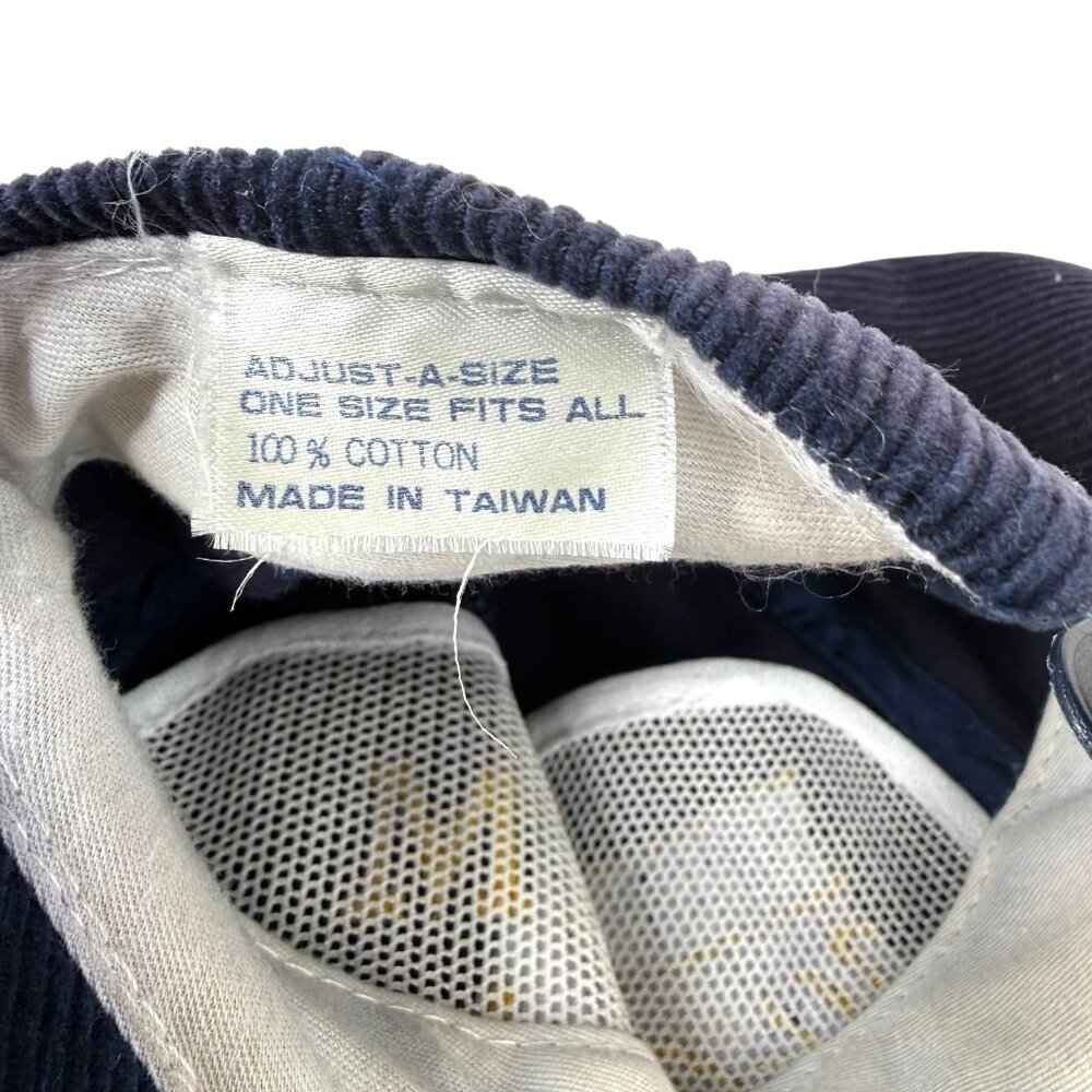 Vintage University Of Michigan Wolverines Corduroy Hat SnapBack Embroidered Blue - Picture 10 of 12